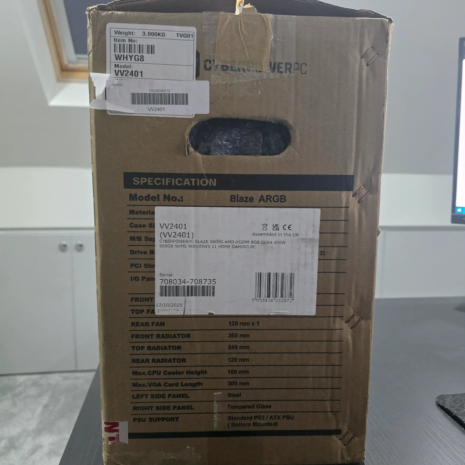 CyberPowerPC Blaze VV2401 AMD Ryzen 5 5600G 500GB M.2 NVMe SSD 8GB DDR4 Grade A — photo 20